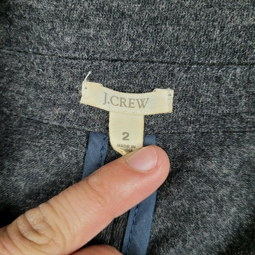 J.Crew Classic 100% Wool Double Breasted Gray Pea Coat Size 2 EUC - Picture 6 of 8